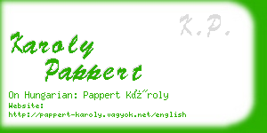 karoly pappert business card